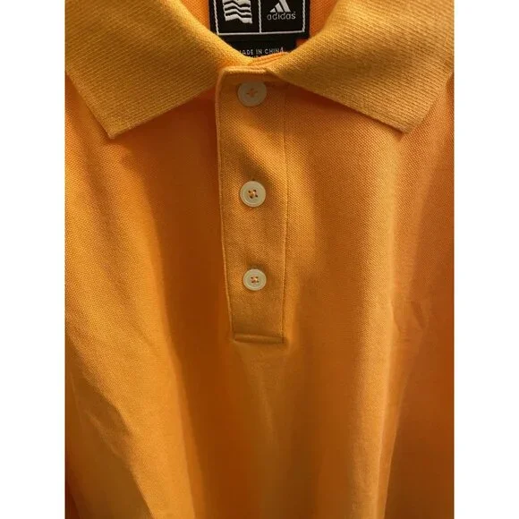 NWT Adidas ClimaLite Polo Shirt Men's Xl Embroidered Logo Orange - Picture 8 of 11